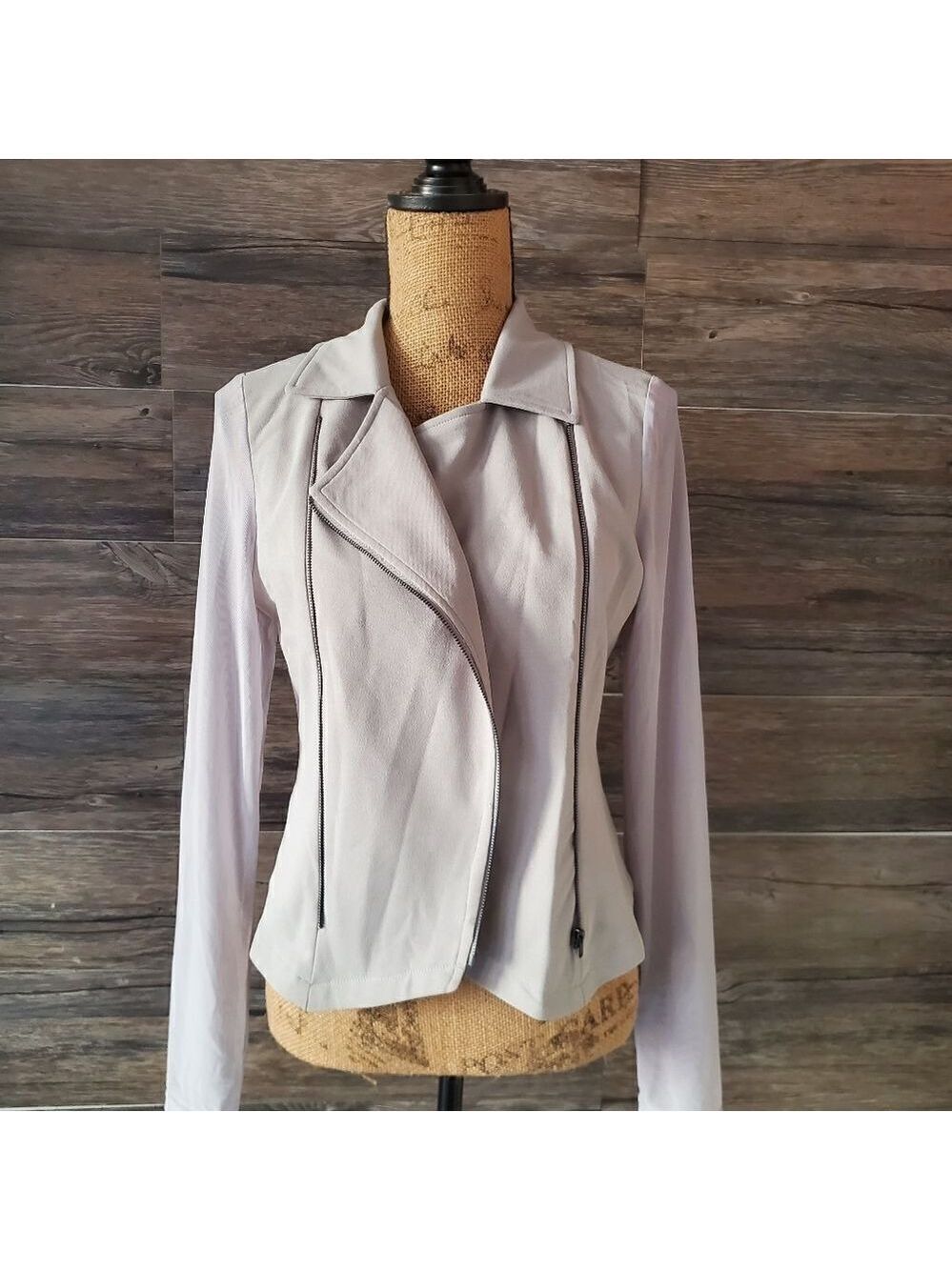 Trac Botique Jacket Multi Style Zip Up Silver Mesh Long Sleeves